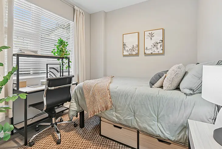 Furnished apartment bedroom